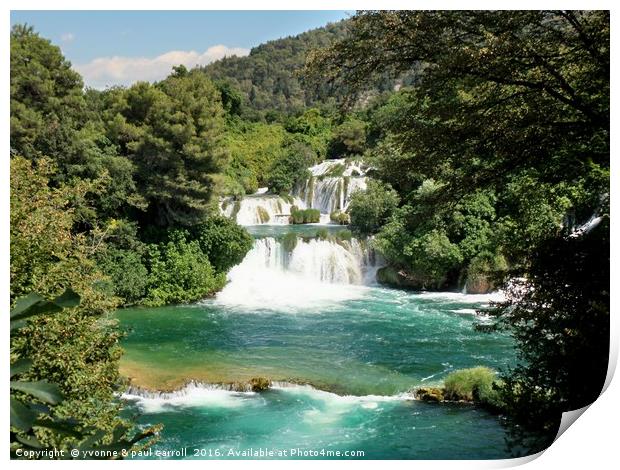 Krka waterfalls, Croatia Print by yvonne & paul carroll