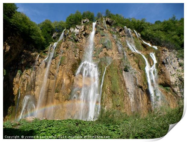 "The big waterfall" at Plitvice Lakes, Croatia Print by yvonne & paul carroll