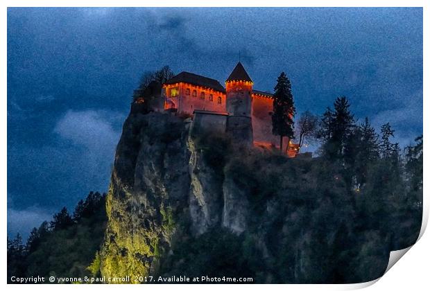 Bled Castle, Slovenia Print by yvonne & paul carroll