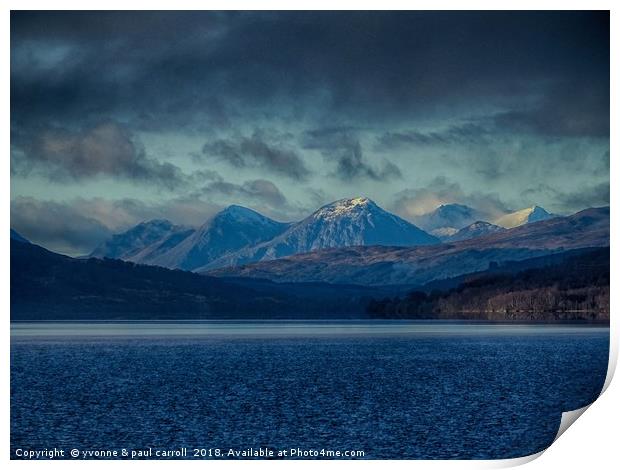 Glencoe mountains from Kinloch Rannoch Print by yvonne & paul carroll