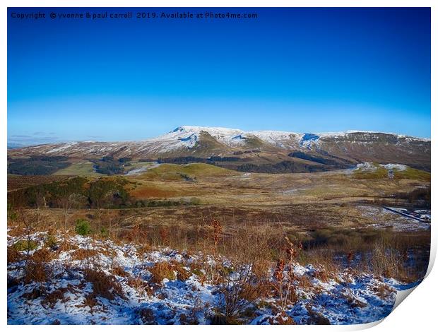 Dumgoyne hill and the Campsies from Queens View Print by yvonne & paul carroll