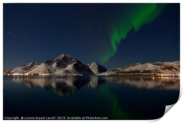 Northern Lights, Lofoten Islands, Norway Print by yvonne & paul carroll