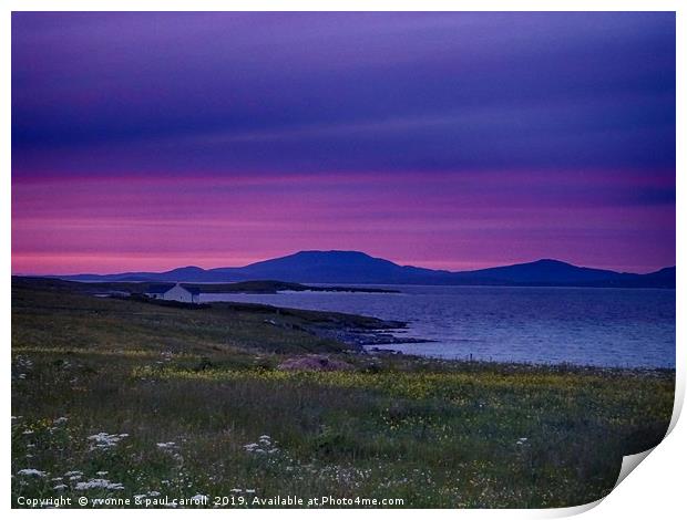 Sunset at Scurrival, Isle of Barra Print by yvonne & paul carroll
