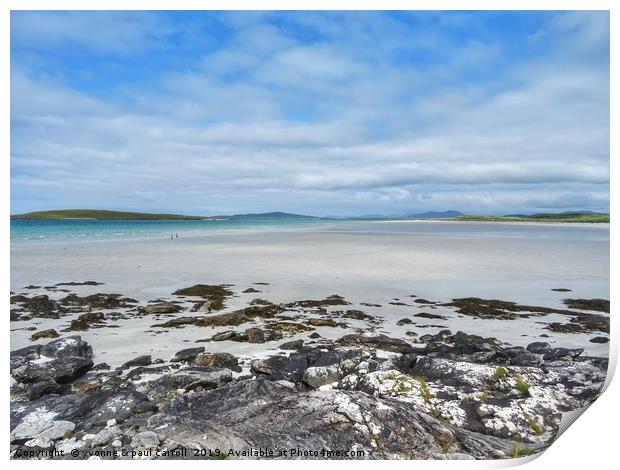 Clachan Sands North Uist at low tide Print by yvonne & paul carroll