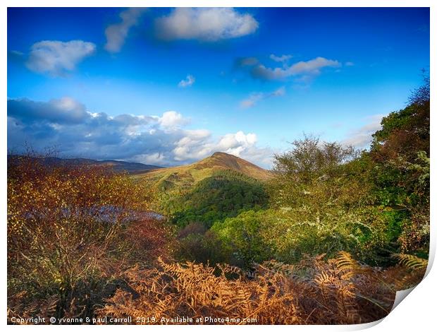 Conic Hill and Loch Lomond from Inchcailloch Print by yvonne & paul carroll