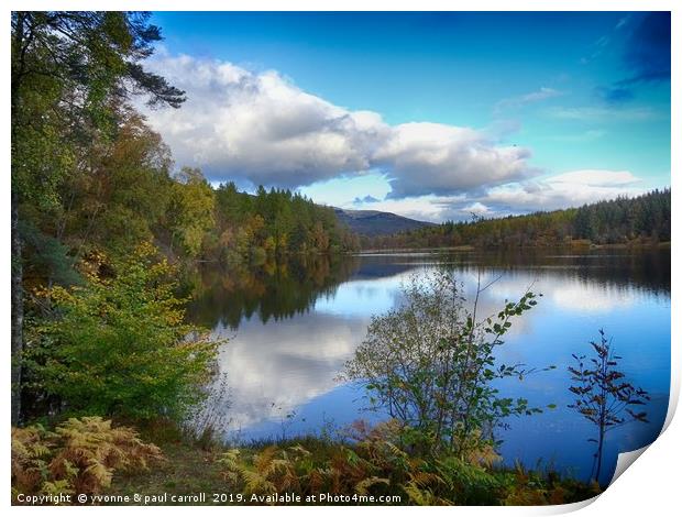 Loch Drunkie in Autumn, Trossachs, Scotland Print by yvonne & paul carroll