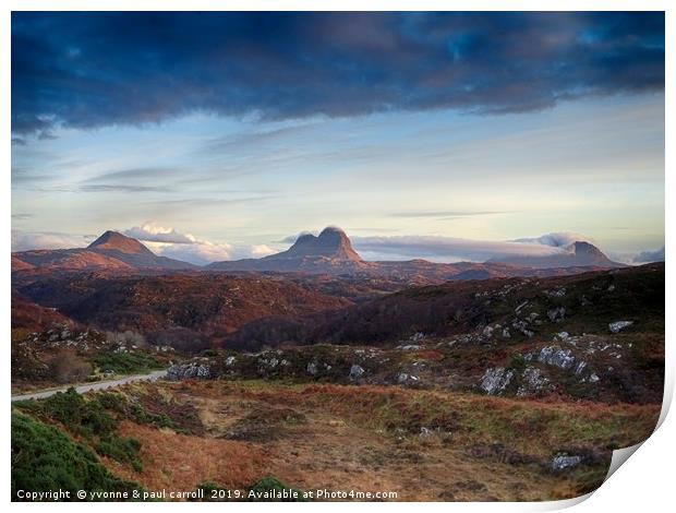 The mountains of Assynt, Lochinver, Scotland Print by yvonne & paul carroll