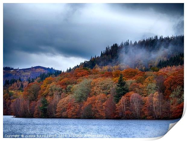 Pitlochry foliage in the Autumn, Scotland Print by yvonne & paul carroll