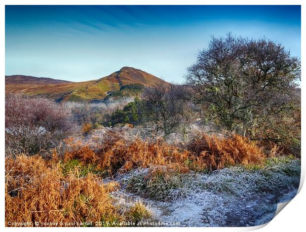 Winter on Inchcailloch, Loch Lomond - Conic Hill Print by yvonne & paul carroll