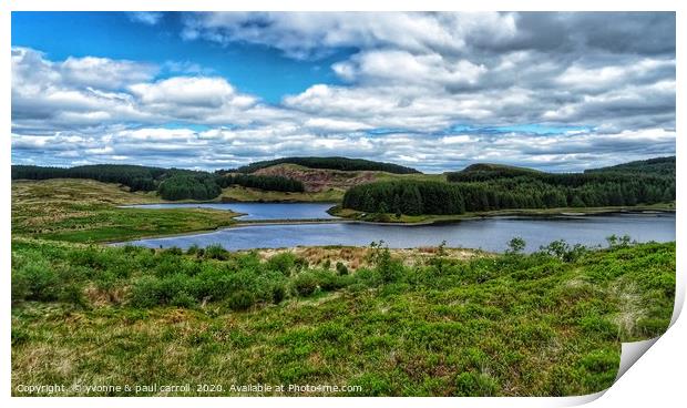 Jaw Reservoir and Cochno Loch in the Kilpatrick hi Print by yvonne & paul carroll