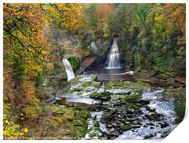 Bonnington Linn at the Falls of Clyde Print by yvonne & paul carroll