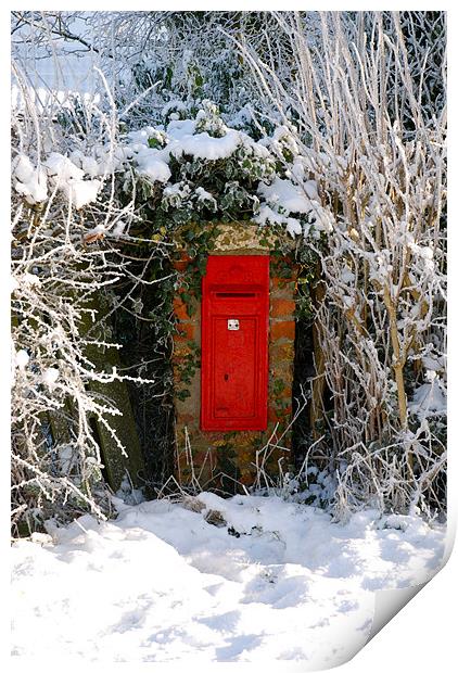 post box in the snow Print by Lynne Easton