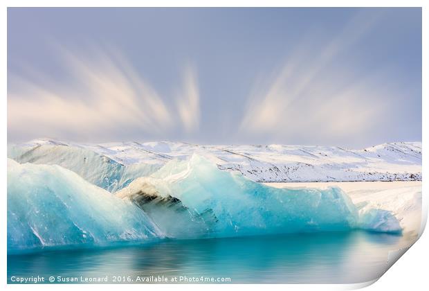 Jokulsarlon Glacier Lagoon Print by Susan Leonard