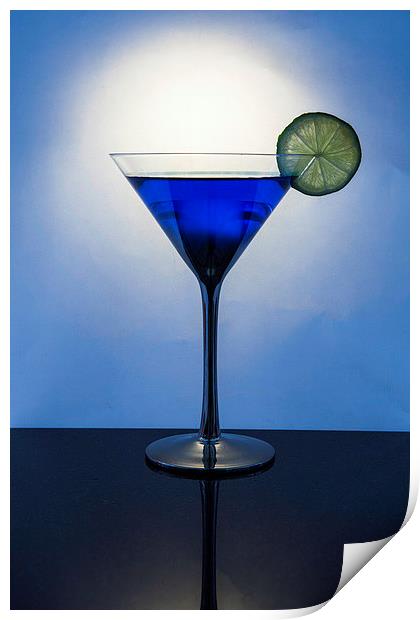 Blue Sapphire Martini Print by David Pacey