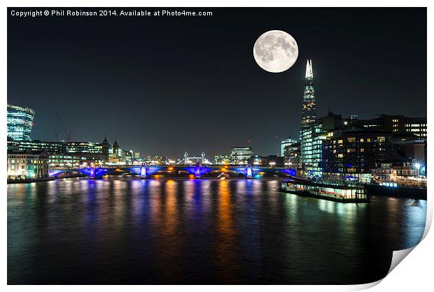 Night on the Thames  Print by Phil Robinson