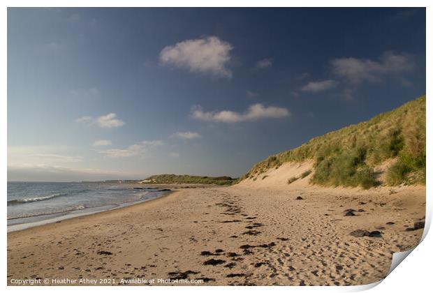 Bamburgh beach, Northumberland Print by Heather Athey