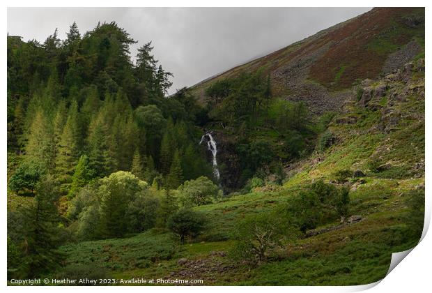 Taylors Gill Force near Seathwaite in Cumbria Print by Heather Athey