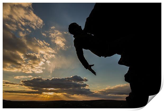 Sunset Rock Climber Print by Phil Tinkler