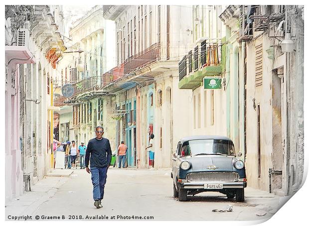 Cuban Street Life Print by Graeme B