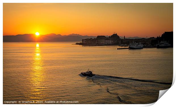 Sunrise in Corfu Print by Graeme B