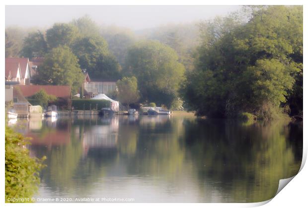 Dull Day River Print by Graeme B