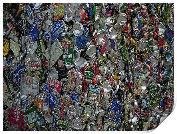 Recycling  Drinks Tin Cans Print by Dave Bell