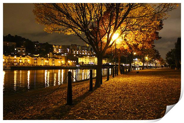 Autumn Evening Bristol Floating Harbour Print by Dave Bell