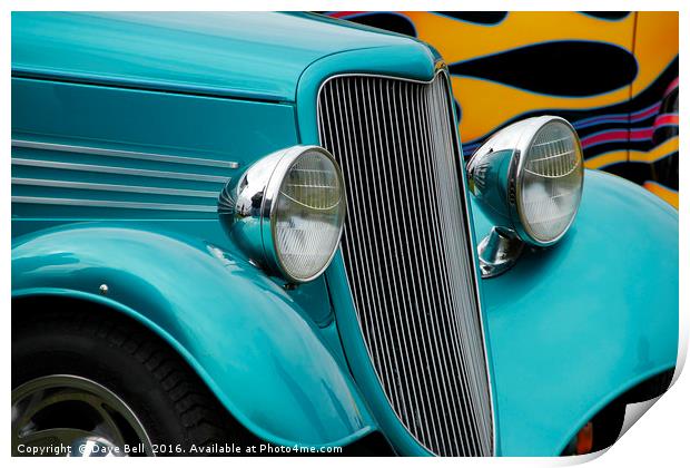 Blue Car Print by Dave Bell