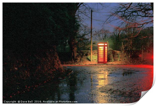 Rural Phone Box Print by Dave Bell