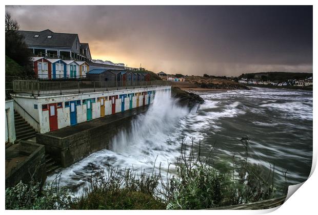 wild Seas at Bude Print by Dave Bell