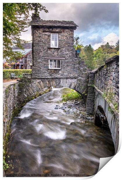 Bridge House, Ambleside in the Lake District Print by Martin Williams
