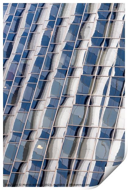 Reflections in Office windows in San Francisco Print by Martin Williams