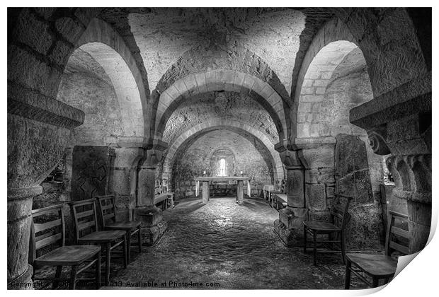 The Crypt at Lastingham Church Print by Martin Williams