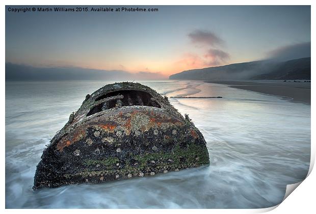 Wreck of Laura - Filey Bay - North Yorkshire Print by Martin Williams