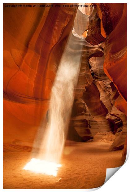 Guiding Light, Upper Antelope Canyon Print by Martin Williams