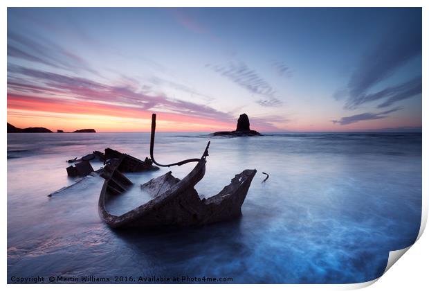 Washed Up - The Admiral at Saltwick Bay Print by Martin Williams