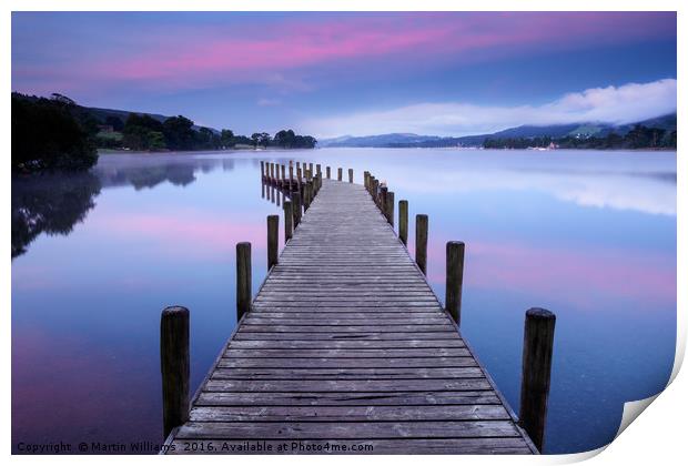 North Jetty at Coniston Water Print by Martin Williams