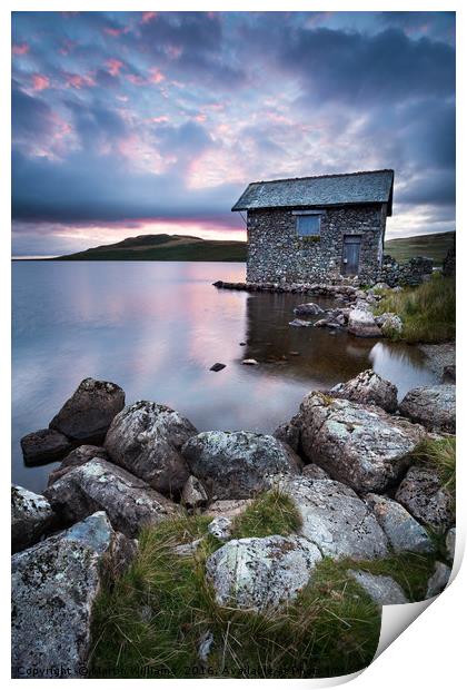 The Old Boathouse at Devoke Water, Lake District. Print by Martin Williams