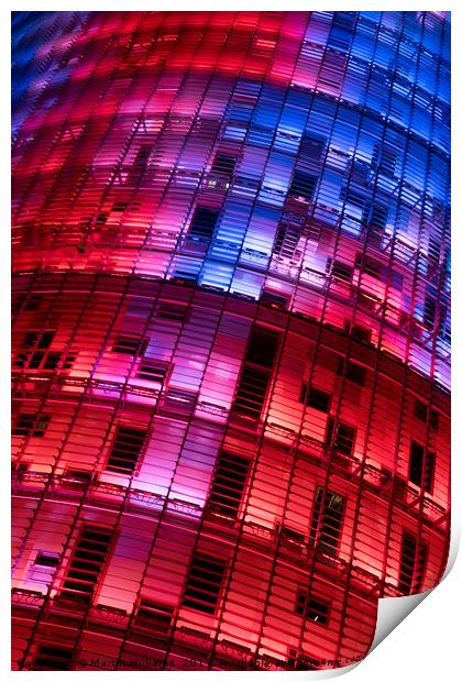 Torre Agbar Tower. Barcelona Print by Martin Williams
