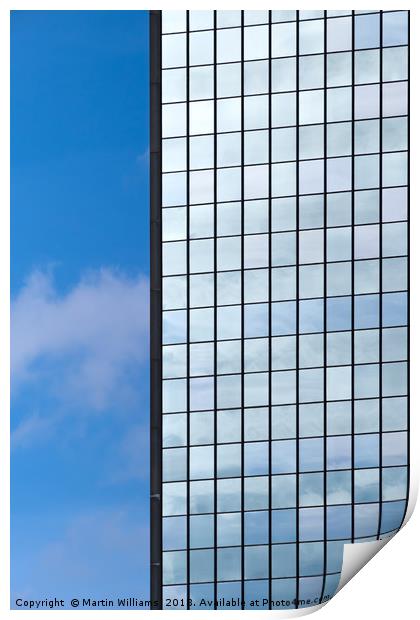 Office block reflective windows Print by Martin Williams