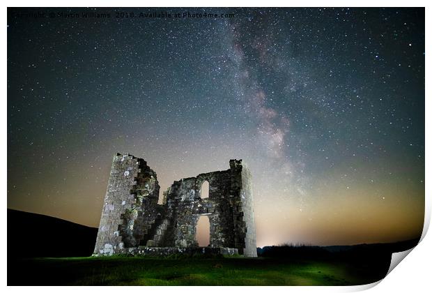 Milky Way over Skelton Tower on the North York Moo Print by Martin Williams