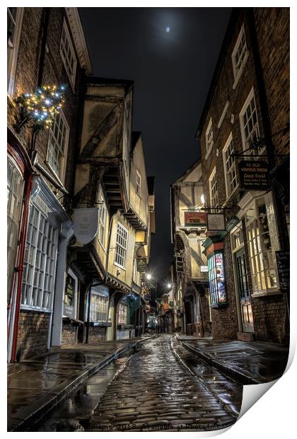 Moon Over the Shambles, York Print by Martin Williams