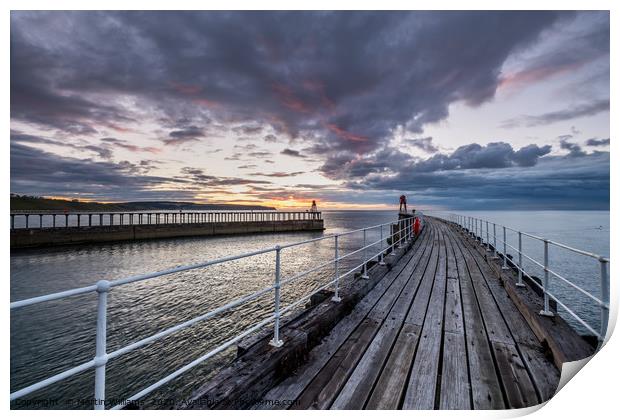 Whitby East Pier Print by Martin Williams