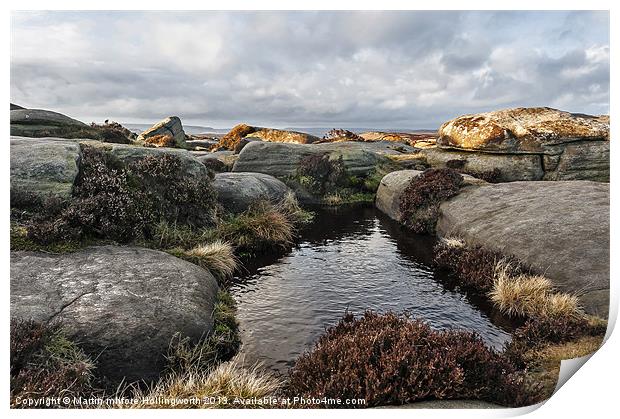 Stanage Edge Rock Pools Print by mhfore Photography
