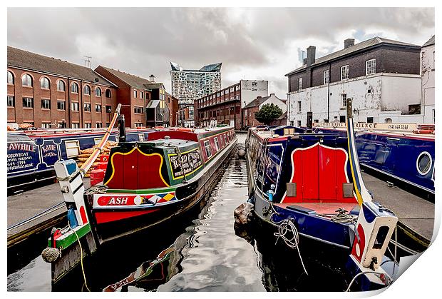 Birmingham Narrow Boats Print by mhfore Photography