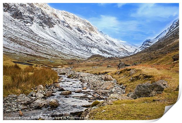 Honister Pass in Winter Print by Cheryl Quine