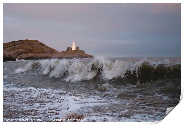 Mumbles Lighthouse Print by Mark Campion