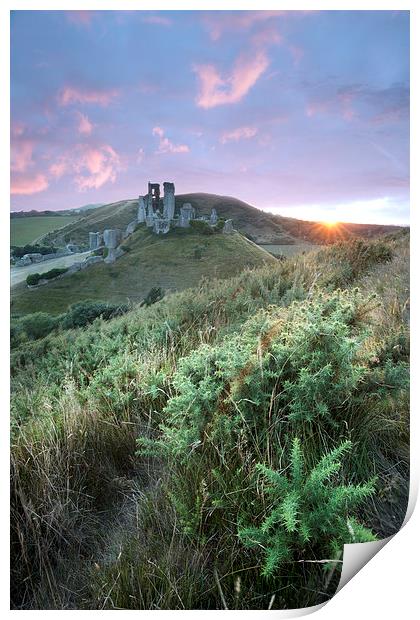 Corfe sunset Print by Andrew Bannister