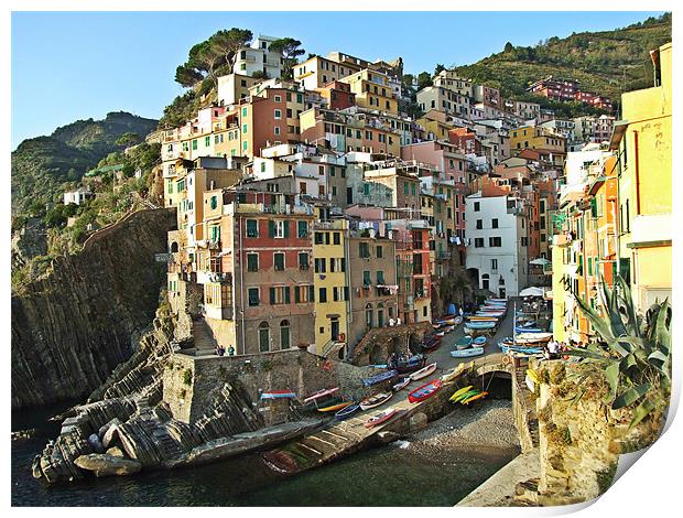 Italy_Liguria_Cinque_Terre_Riomaggiore Print by Donatella Piccone