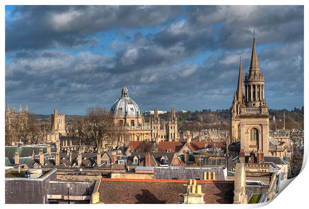 Oxford Skyline, England, UK Print by Mark Llewellyn